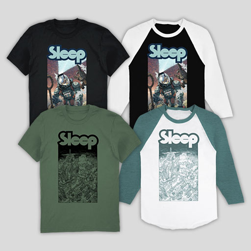A collection of Sleep's new shirts.